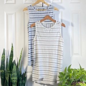 Athleta Soft Heather Striped Tanks